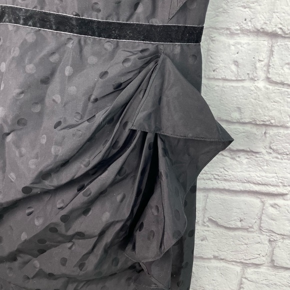 Marc by Marc Jacobs Black Polka Dot Bodycon Frill Dress Size 6 - Picture 7 of 8